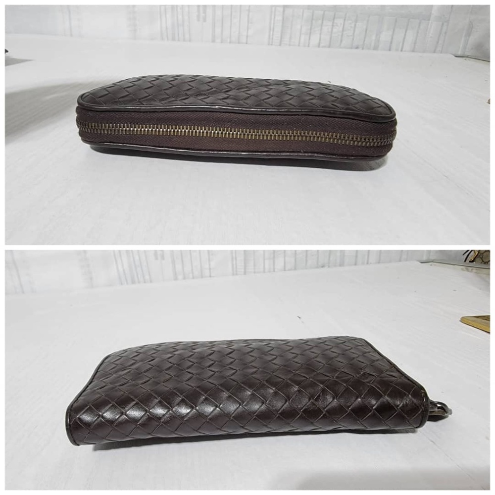 Authentic Bottega Veneta Intrecciato Leather Zip Around Continental Wall… - Picture 9 of 13